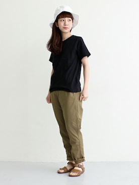 「PAR ICI（パーリッシィ）のアイテム（Tシャツ/カットソー）」を使った、Tさん（レディース・154cm）の春コーディネート