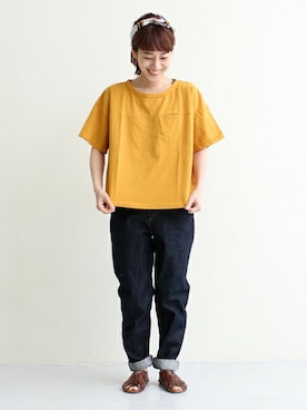 「PAR ICI（パーリッシィ）のアイテム（Tシャツ/カットソー）」を使った、Tさん（レディース・154cm）の春コーディネート