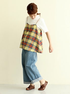 「PAR ICI（パーリッシィ）のアイテム（キャミソール）」を使った、Tさん（レディース・154cm）の春コーディネート