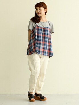 「PAR ICI（パーリッシィ）のアイテム（キャミソール）」を使った、Tさん（レディース・154cm）の夏コーディネート