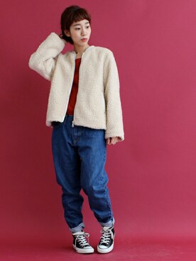 「PAR ICI」｜「アイテム（ブルゾン）」を使った、Tさん（レディース・154cm）の冬コーディネート