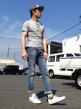 「MARBLES（マーブルズ）のアイテム（帽子）」を使った、seiさん（メンズ・173cm）の夏コーディネート