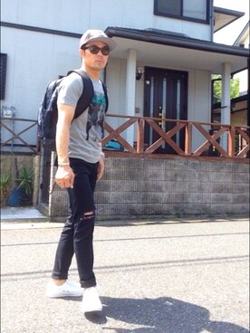 「MARBLES（マーブルズ）のアイテム（帽子）」を使った、seiさん（メンズ・172cm）の夏コーディネート