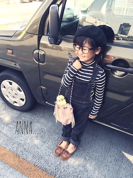 「フリンジ」｜「アイテム（オールインワン・サロペット）」を使った、ana...ibu...さん（キッズ・110cm）の秋コーディネート