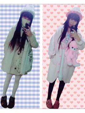 「アイテム（ピーコート、ピンク系）」を使った、momiboboさん（レディース・163cm）の冬コーディネート