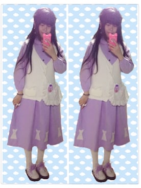 「Cara（-）のアイテム（ワンピース）」を使った、momiboboさん（レディース・163cm）の冬コーディネート
