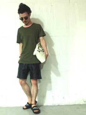 「ALOHA（アロハ）のアイテム」を使った、S.c.o.さん（メンズ・170cm）の夏コーディネート