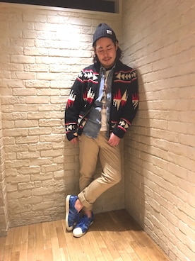 「カウチン」｜「アイテム（ジャケット/アウター）」を使った、hashikenさん（メンズ・172cm）の秋コーディネート