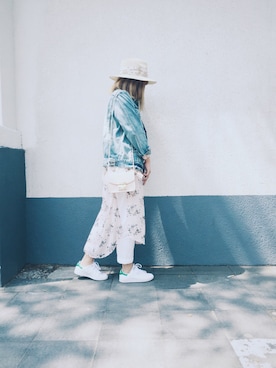 「Ungrid（アングリッド）の 【Casual】ｳﾞｨﾝﾃｰｼﾞGｼﾞｬﾝ （デニムジャケット）」を使った、Vianaさん（レディース・158cm）の春コーディネート