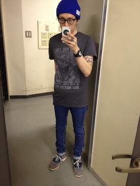 「ADPOSION（アドポーション）のアイテム（シューズ）」を使った、Kato-Aさん（メンズ・165cm）の春コーディネート