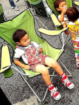 「フェススタイル」｜「アイテム（サロペット/オーバーオール）」を使った、R☆J☆Lさん（キッズ・100cm）の夏コーディネート