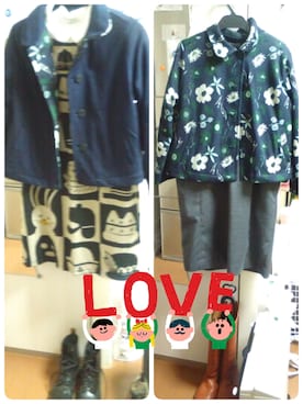 「Design Tshirts Store graniph（デザイン　ティーシャツ　ストア　グラニフ）のアイテム（ブルゾン）」を使った、Kokemomoさん（レディース・156cm）の冬コーディネート