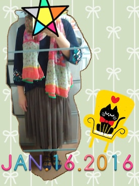 「Design Tshirts Store graniph（デザイン　ティーシャツ　ストア　グラニフ）のアイテム（チュニック）」を使った、Kokemomoさん（レディース・156cm）の冬コーディネート