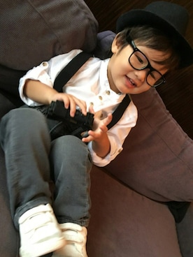 「アイテム（ラッピングキット、レッド系）」を使った、Kai☆☆さん（キッズ・90cm）の秋コーディネート