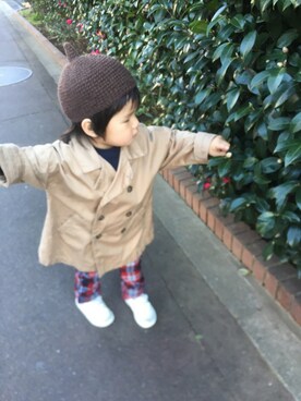 「フェリシモキッズ（フェリシモキッズ）のアイテム（ジャケット/アウター）」を使った、Kai☆☆さん（キッズ・90cm）の秋コーディネート