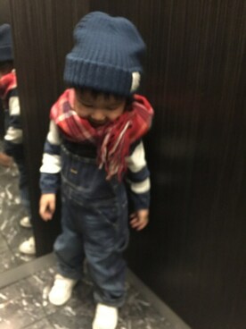 「2歳3ヶ月」｜「アイテム（ニット/セーター）」を使った、Kai☆☆さん（キッズ・90cm）の冬コーディネート