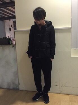「L.H.P（エルエイチピー）のアイテム（ダッフルコート）」を使った、Junya Kasugaさん（メンズ・172cm）の冬コーディネート