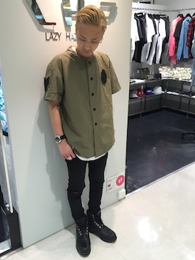 「L.H.P（エルエイチピー）のアイテム（パンツ）」を使った、Junya Kasugaさん（メンズ・170cm）の夏コーディネート