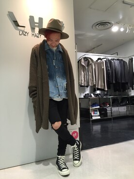 「DANKE SCHON（ダンケシェーン）のアイテム（デニムジャケット）」を使った、Junya Kasugaさん（メンズ・170cm）の秋コーディネート