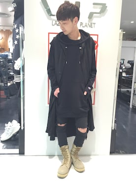 「JULIUS（ユリウス）のアイテム」を使った、Junya Kasugaさん（メンズ・170cm）の春コーディネート