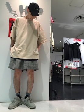 「KaneZ（ケインズ）のアイテム（キャップ）」を使った、Junya Kasugaさん（メンズ・170cm）の夏コーディネート