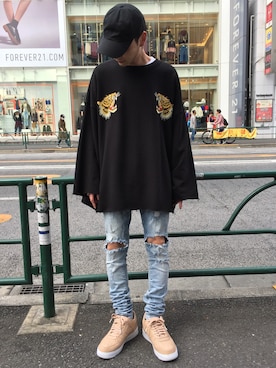 「REPRESENT（リプレゼント）のアイテム」を使った、Junya Kasugaさん（メンズ・170cm）の秋コーディネート