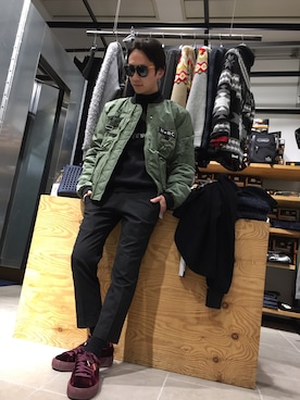 「A.D.S.R.（エーディーエスアール）のアイテム」を使った、Junya Kasugaさん（メンズ・170cm）の冬コーディネート