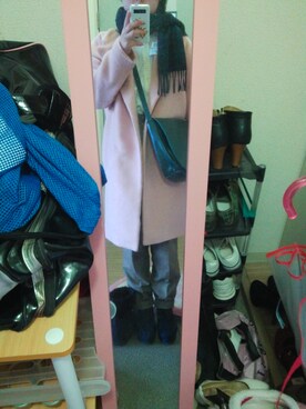 「スラックスパンツ」｜みずほさん（レディース・158cm）の冬コーディネート