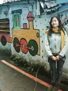 「アイテム（その他シューズ、グレー系）」を使った、Semi Jianさん（レディース・151cm）の冬コーディネート