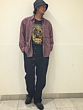 「Rebuild by Needles（リビルドバイニードルス）のアイテム（パンツ）」を使った、SEISHIROさん（メンズ・173cm）の夏コーディネート