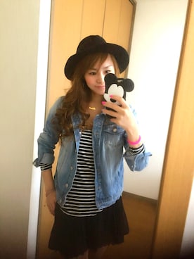 「ROXY（ロキシー）のアイテム（スタジャン）」を使った、Hitomiさん（レディース・155cm）の春コーディネート