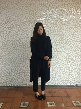「お買い物」｜「アイテム（アナログ腕時計）」を使った、YUMIさん（レディース・168cm）の秋コーディネート