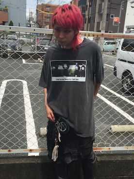 「JUVENILE HALL ROLLCALL（ジュヴェナイルホールロールコール）のjuveNILE HALL ROLL CALLCorrected Polarity Edition T-shirt BLK（Tシャツ/カットソー、ブラック系）」を使った、DoctorFeelgoodさんの夏コーディネート