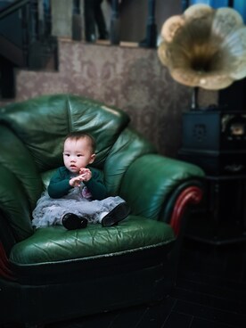 「アイテム（ドレス、グレー系）」を使った、ppppppppinkさん（キッズ・80cm）の秋コーディネート