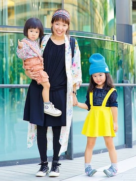 「ハグマグ」｜「アイテム（オールインワン・サロペット）」を使った、mikuuuuhmさん（キッズ・100cm）の夏コーディネート