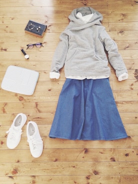 「アイテム（ポーチ）」を使った、atelier bloomさん（レディース・152cm）の春コーディネート