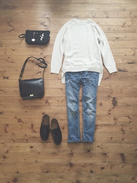 「アイテム（ポーチ）」を使った、atelier bloomさん（レディース・152cm）の秋コーディネート