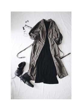 「UNIQLO（ユニクロ）のアイテム（シャツワンピース）」を使った、atelier bloomさん（レディース・152cm）の秋コーディネート