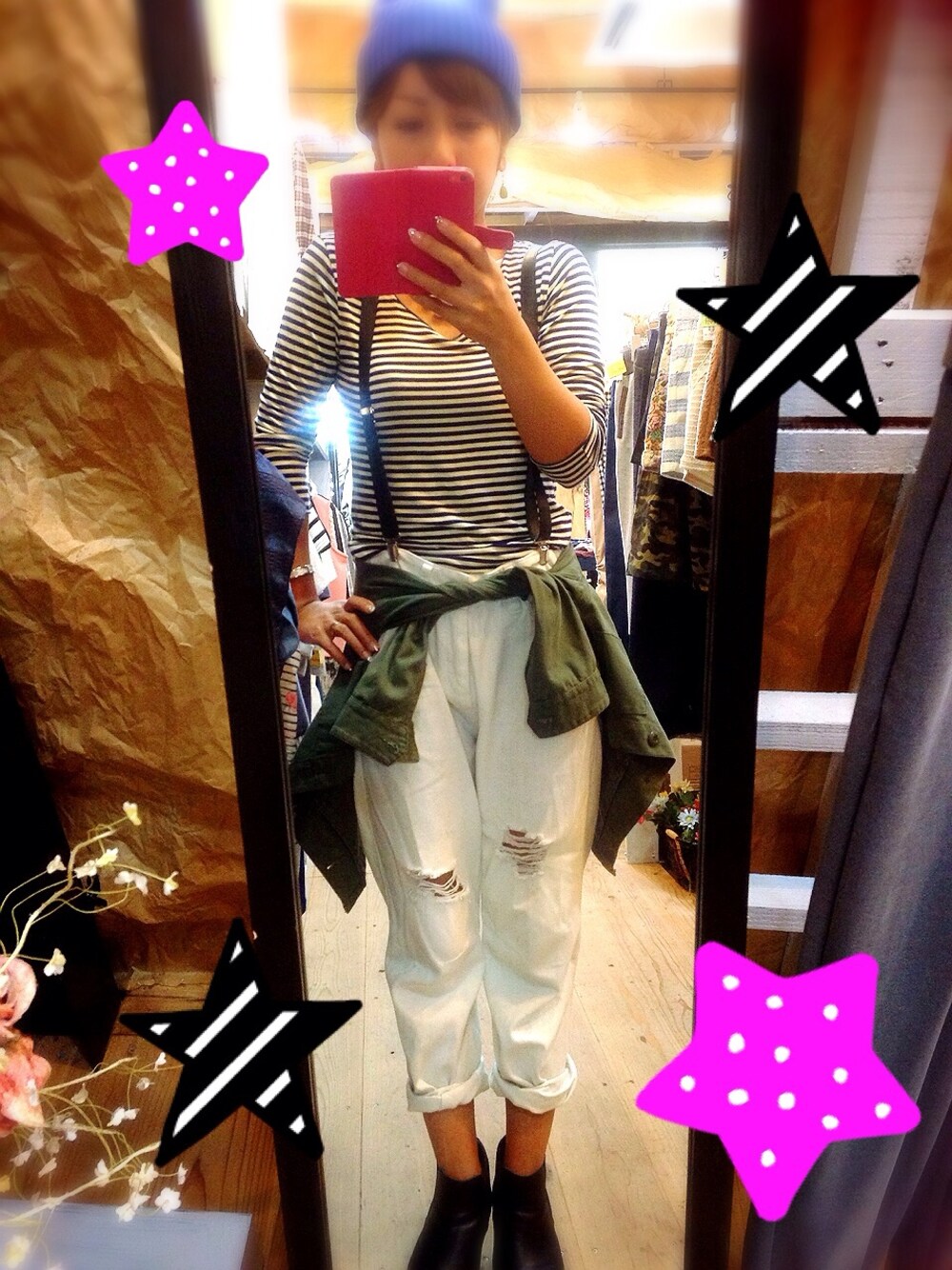 「ボーイフレンドデニム」｜「no brandのアイテム（Tシャツ/カットソー、その他）」を使った、とみーさん（レディース・153cm）の秋コーディネートの1枚目の写真