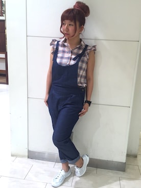 「テチチ(Te chichi)」｜「アイテム（サロペット/オーバーオール）」を使った、まなみるきぃ♪さん（レディース・150cm）の春コーディネート