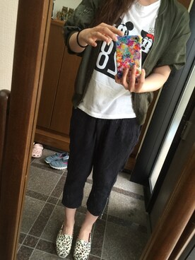 「JEANASIS（ジーナシス）のアイテム（ナイロンジャケット）」を使った、まいちゃんさん（レディース・162cm）の夏コーディネート