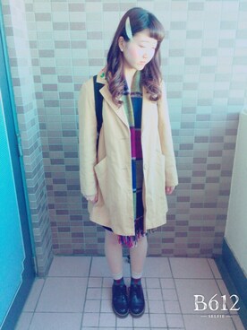 「学校」｜「アイテム（その他アウター）」を使った、rikuさん（レディース・164cm）の秋コーディネート