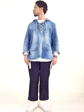 「LARRY（ラリー）のアイテム」を使った、Shinya Tokunagaさん（メンズ・172cm）の春コーディネート