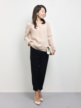 「Cupid Heart（キューピッドハート）のアイテム（クラッチバッグ）」を使った、RINAさん（レディース・160cm）の秋コーディネート