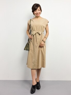 「MK MICHEL KLEIN（エムケーミッシェルクラン）のアイテム（ワンピース/ドレス）」を使った、RINAさん（レディース・160cm）の秋コーディネート