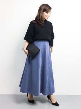 RINAさんの「野沢和香さん×BAYFLOWコラボアイテム　ボリュームフレアスカート」を使ったコーディネート