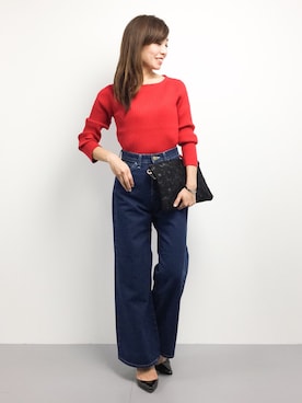 「coca（coca）（コカ）のアイテム（クラッチバッグ）」を使った、RINAさん（レディース・160cm）の秋コーディネート