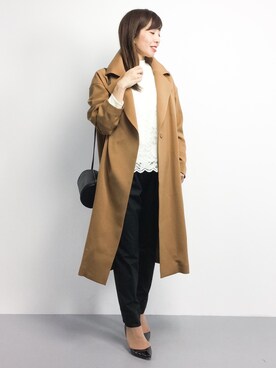 「チェスター」｜「アイテム（スラックス）」を使った、RINAさん（レディース・160cm）の秋コーディネート