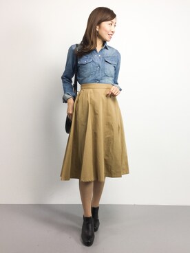 「LE JUN（ルジュン）のアイテム（スカート）」を使った、RINAさん（レディース・160cm）の秋コーディネート