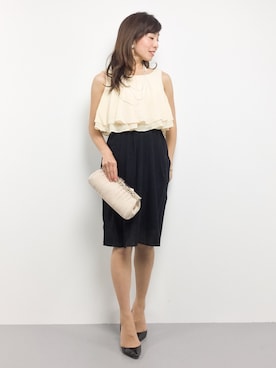 「axes femme（アクシーズファム）のアイテム（クラッチバッグ）」を使った、RINAさん（レディース・160cm）の秋コーディネート